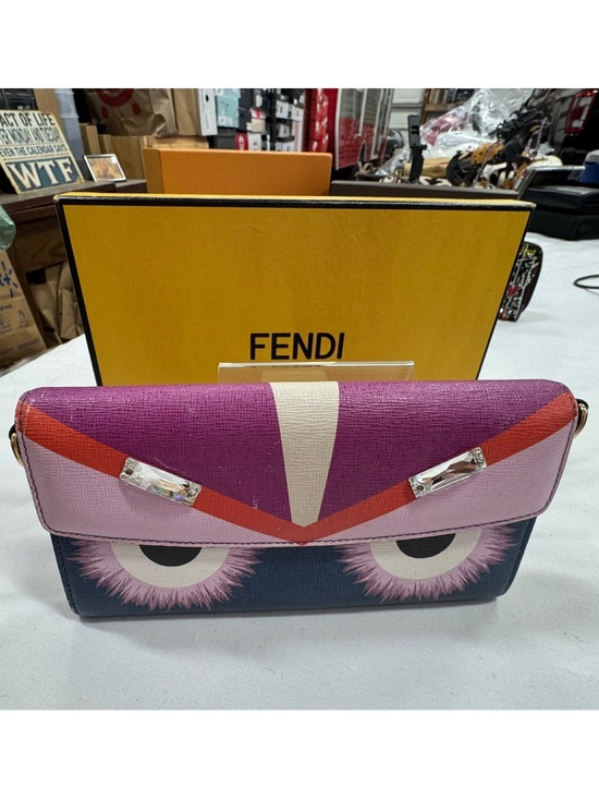 Fendi Handbags - Fendi Pink & Purple Leather Monster Wallet with Box